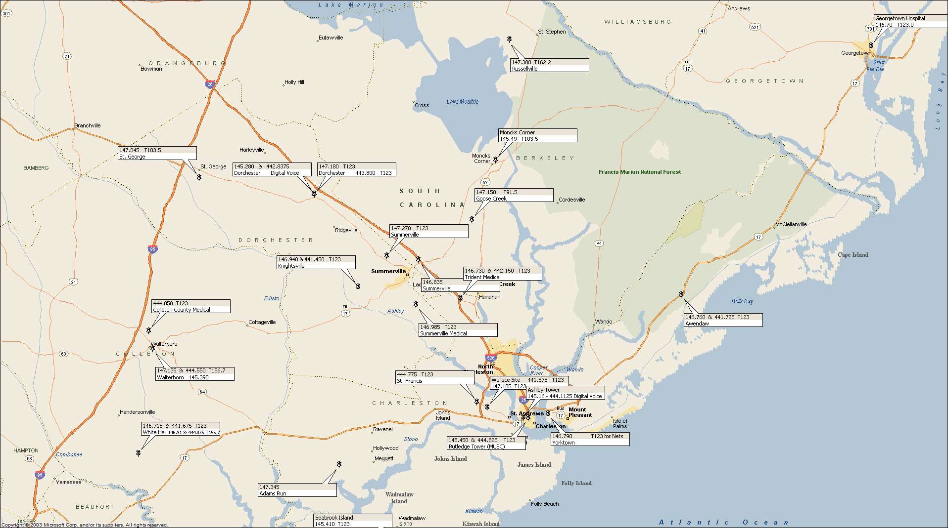 Repeater Location Map